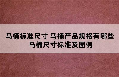 马桶标准尺寸 马桶产品规格有哪些 马桶尺寸标准及图例